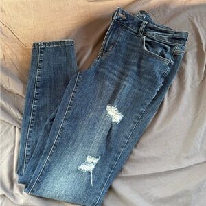 Maurices Medium Blue Ripped Skinny Jeans